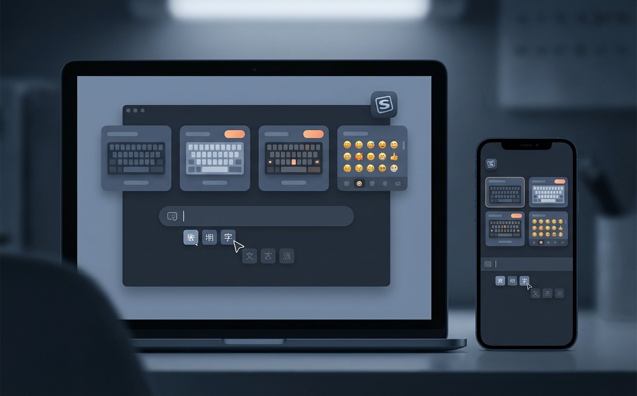 搜狗输入法桌面端皮肤与输入设置界面预览