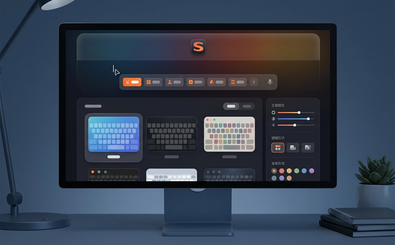 搜狗输入法移动端主题与输入面板布局示意